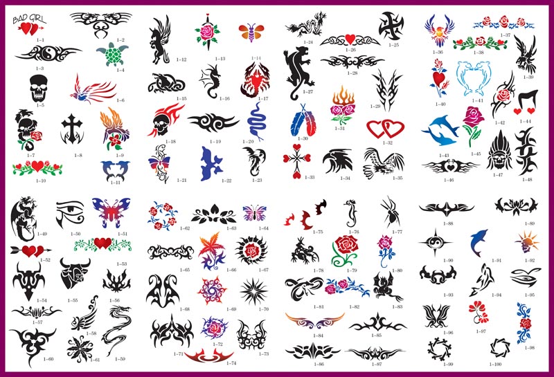 Usually we have over 400 tattoo designs on display.